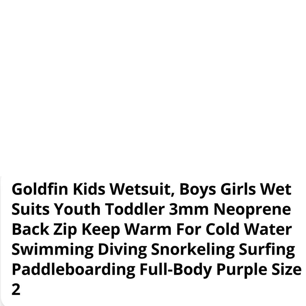 Goldfin Wetsuit Kids Youth Navy Purple Excellent Full Body Neoprene Back Zip
